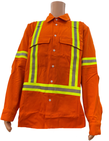 Premium Orange Hi Vis FR/AR Button Down Shirt